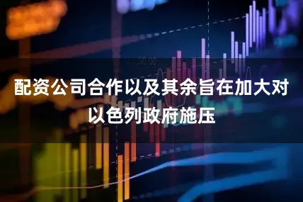 配资公司合作以及其余旨在加大对以色列政府施压